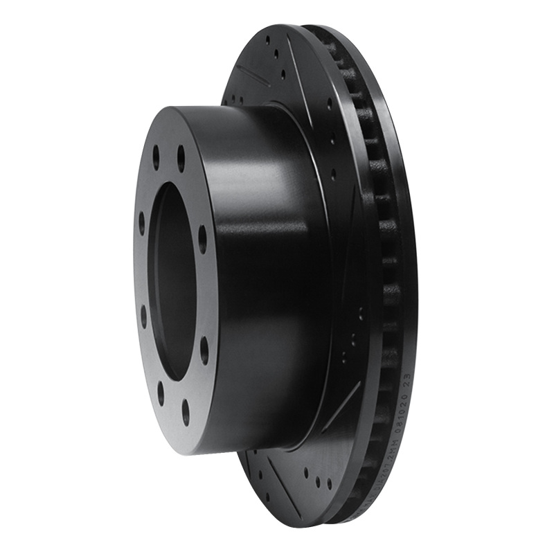 Ford F-350 Super Duty Brake Rotor (1) - Rear Right - R1 Concepts - Drilled & Slotted - Black - `99-`05